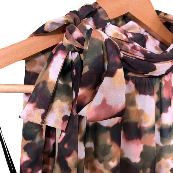 T TAHARI NWT Size 12 Zippered Side Neck Tie Lined Sleeveless Mock Neck D… - Picture 5 of 14